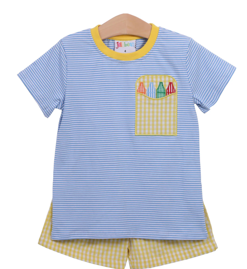 Boy Crayon Shorts Set
