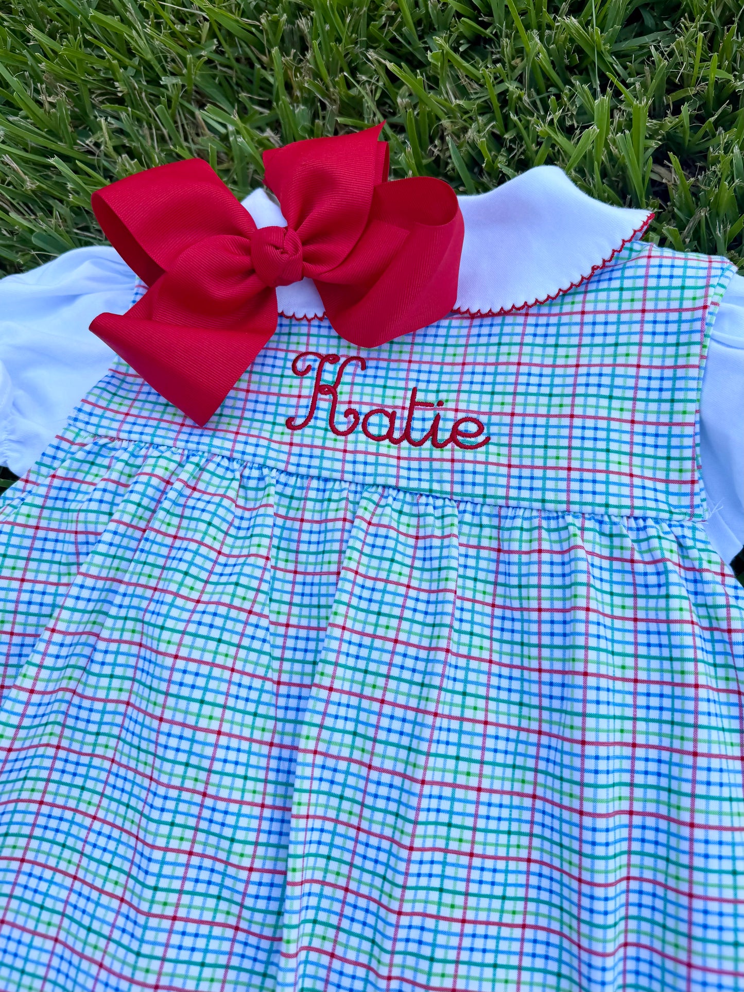 Primary Plaid Jumper Set